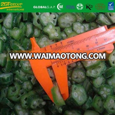 high quality chinese frozen sliced okra, iqf frozen sliced okra