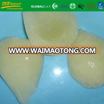 IQF frozen white pear halves in bulk packing