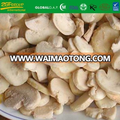IQF frozen cross cut white button mushrooms