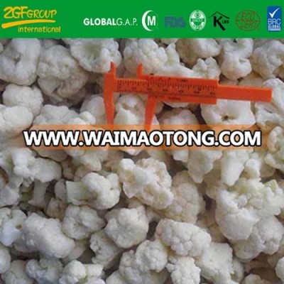 deep frozen white cauliflower 15-30mm carton bulk packing